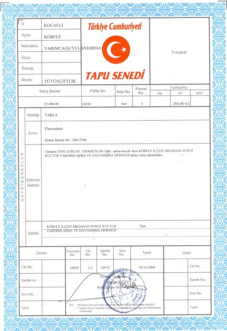 Arsa Tapu Senedimiz